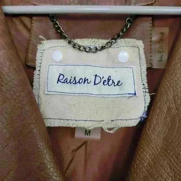 Raison D'etre Faux Leather Jacket Size Medium - Picture 4 of 5